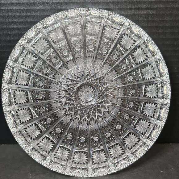 Rare Vintage European Czech Brilliant Cut Glass Handcut Queen Lace 24% Lead Crys - Picture 10 of 12